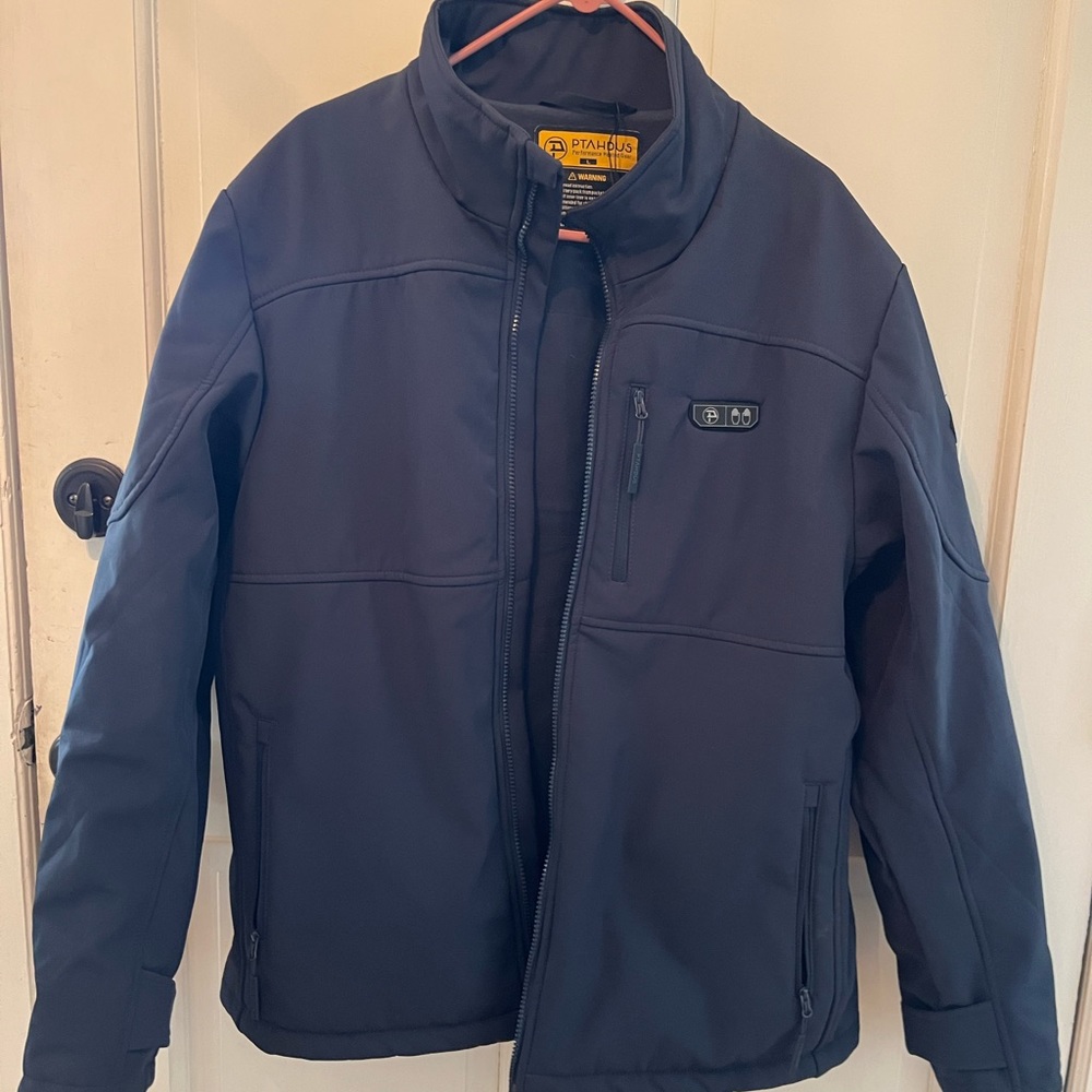 PTAHDUS brand mavy blue men’s jacket with built in heater